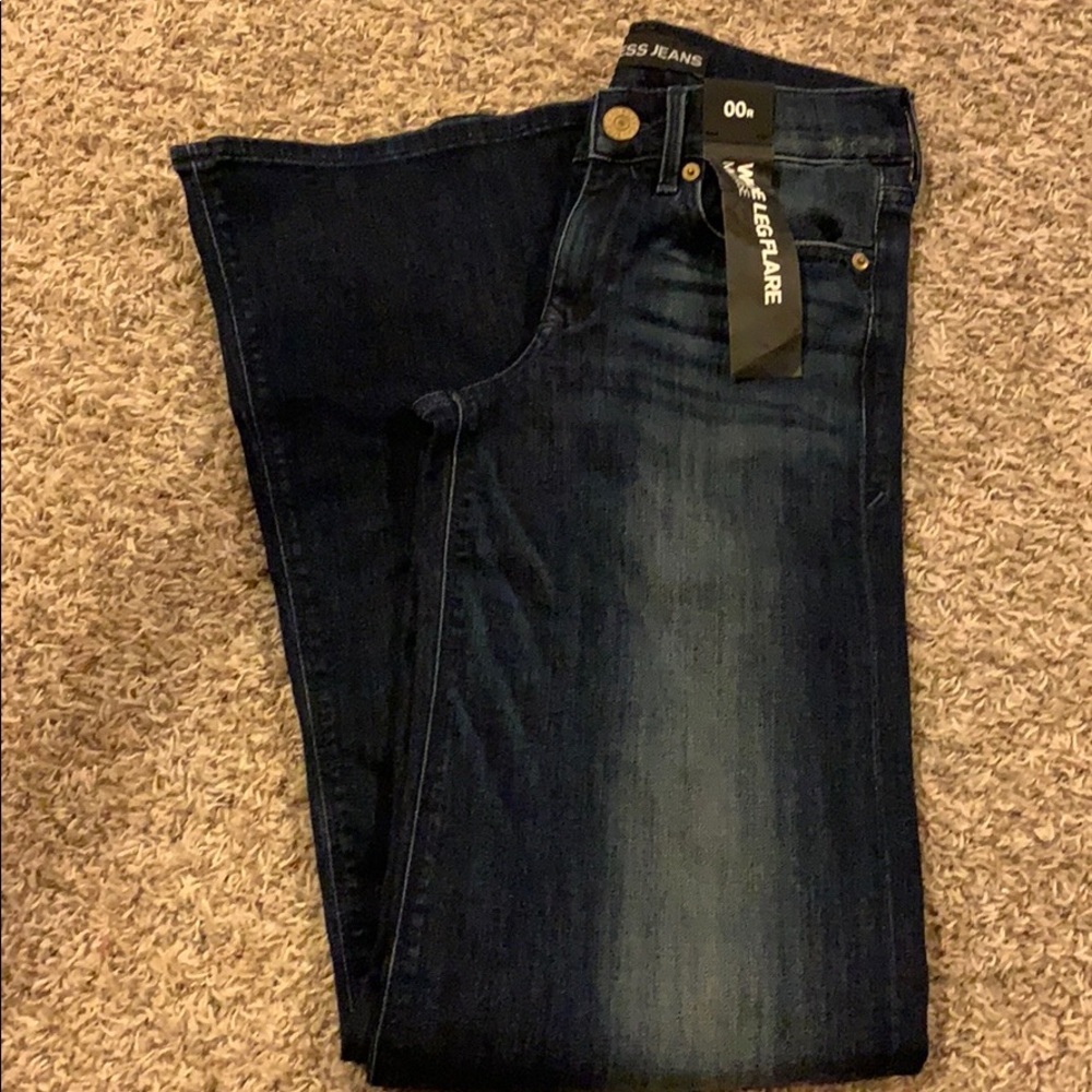 Express Mid Rise Wide Leg Flare Jeans NWT 00 - Picture 8 of 8